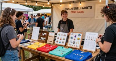 effective festival merchandise display