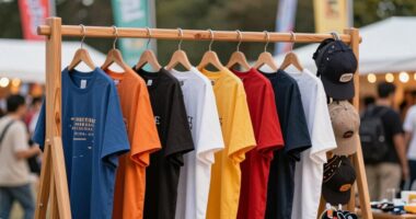 merch display enhances booth