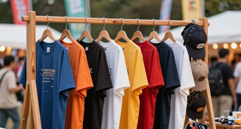 merch display enhances booth