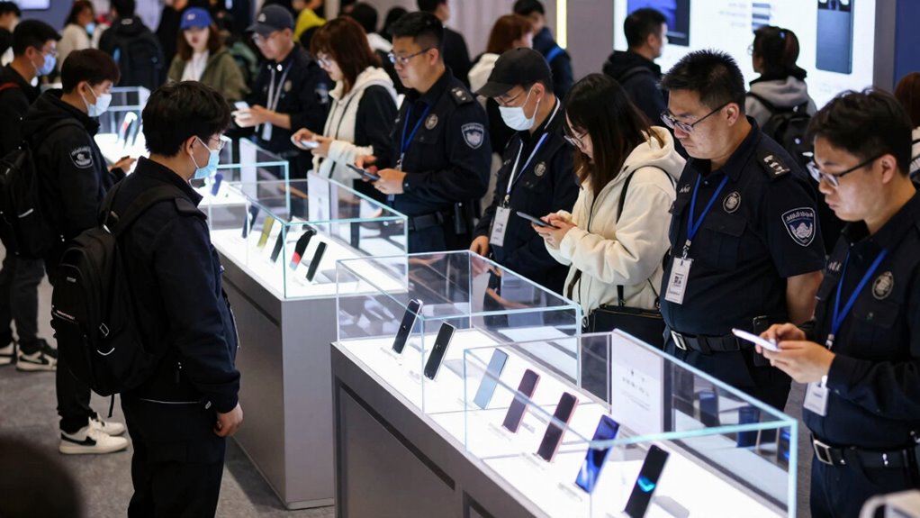 secure displays in crowds