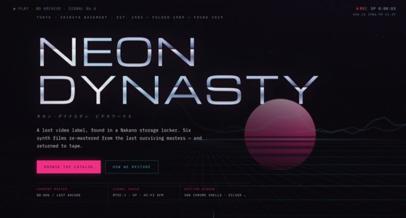 NEON DYNASTY — Tokyo 1986 Video Label (FABLE/175)